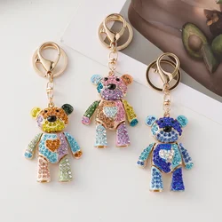 Colorful Bear Series Keychain Dazzling Colors Love Bow Bears Pendant Accompanying Gift Wedding Souvenir