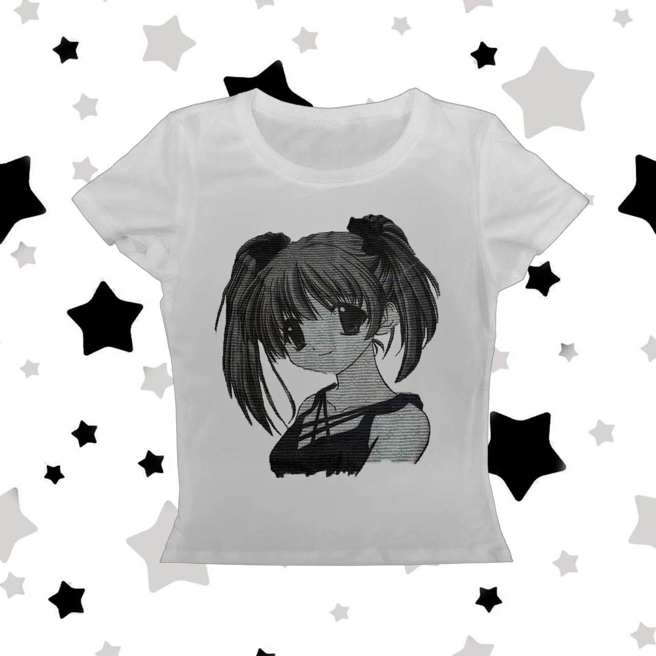 

Y2k anime Pattern printing Streetwear 90s Tops Women Harajuku Clothes Cute Girl Vintage Crop Tee Aesthetic leisure Casual vest
