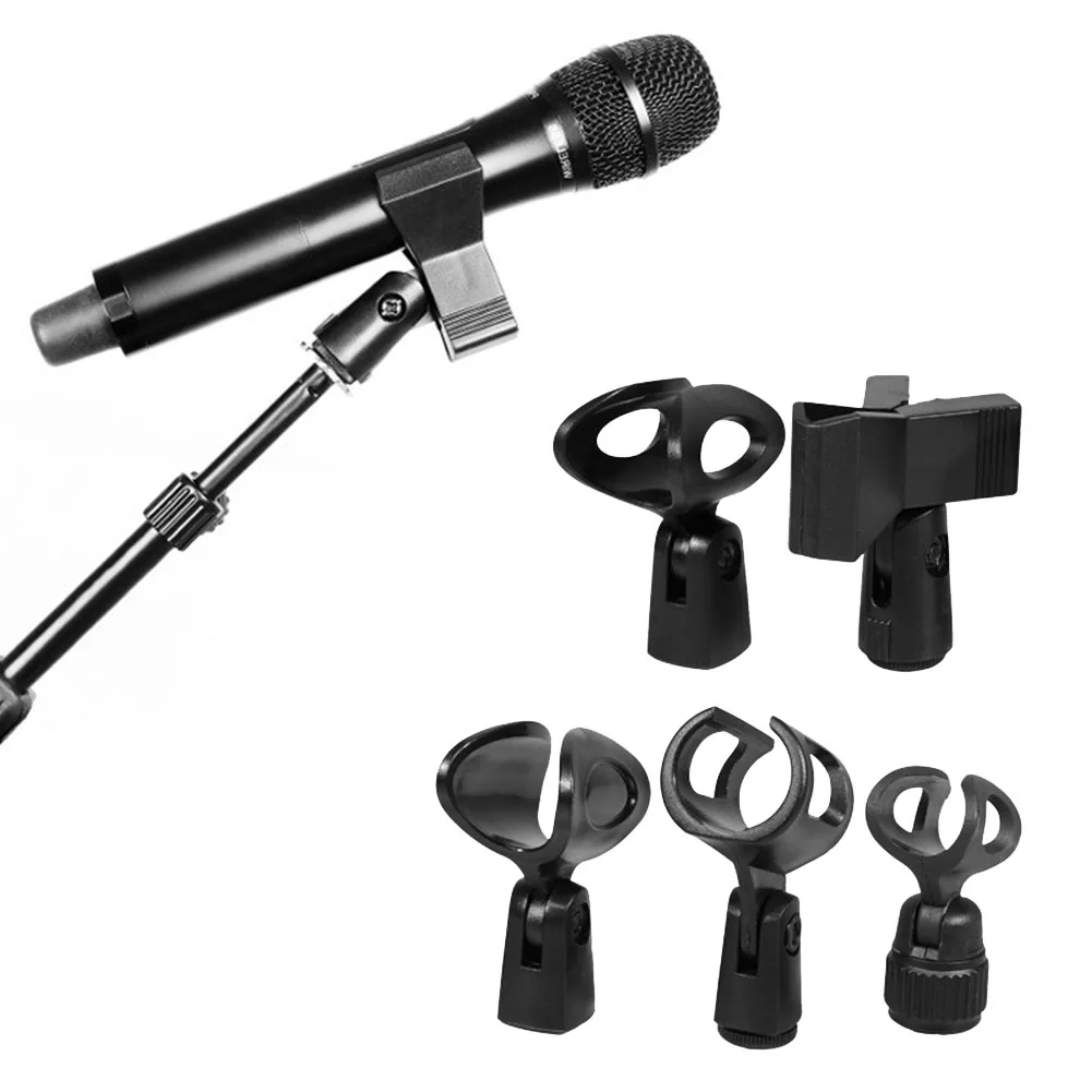 1pcs Microphone Clips Clamp 5/8in To 3/8in With Adapter For Handheld Mic Mount Holder Stand Musical Instrument Accessery