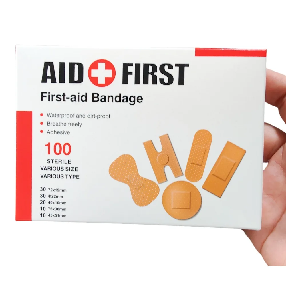 100Pcs Irregular Tape Waterproof Wound Plaster Multi Size Adhesive Bandage Patch for Home Travel First Aid Emergency Kits