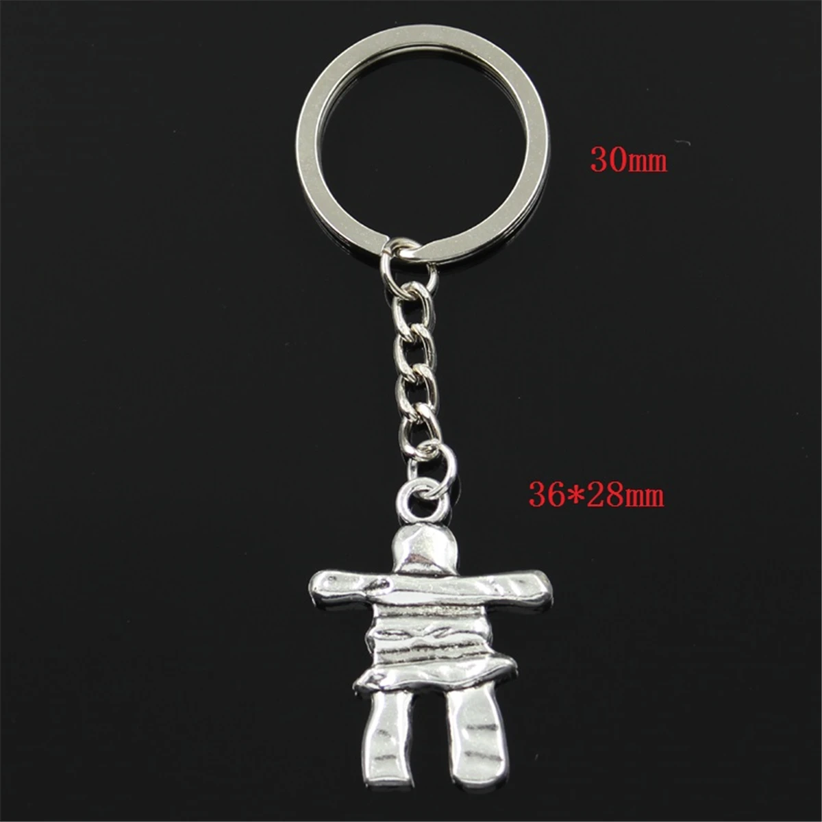 Fashion Keychain 36x28mm Stone Man Silver Color Pendants DIY Men Jewelry Car Key Chain Ring Holder Souvenir For Gift