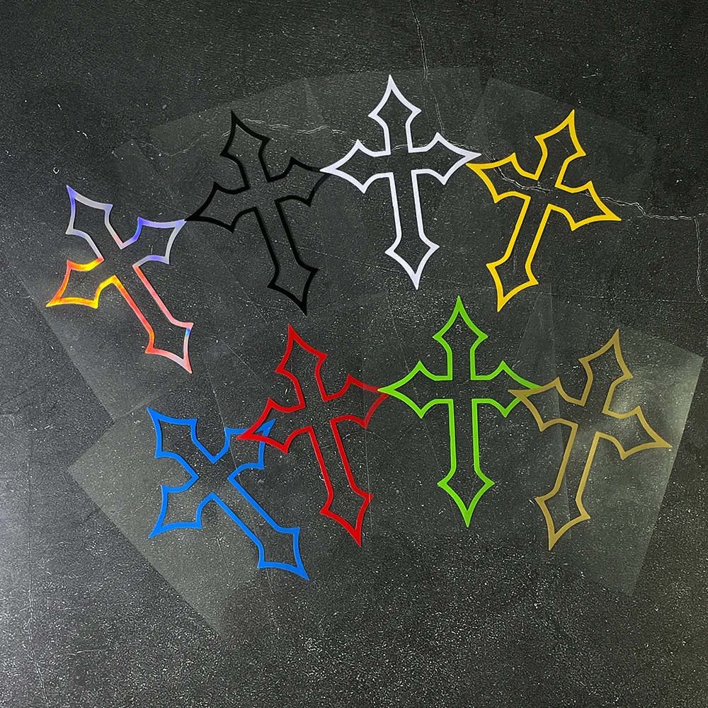

Cool Cross Vinyl Sticker Waterproof Self-Adhesive Decal Universal Decor for Scooter Fairing Helmet Fuel Tank Tail Box Fender