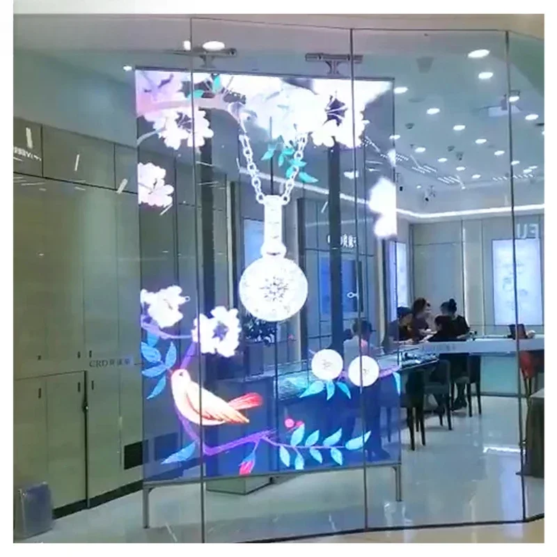 Factory Price Self-Adhesive Advertising Display Ultra-Thin P2.6 P3.9 P7.8 Transparent LED Screen Display For Glass Window Wall