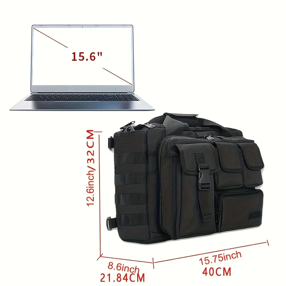 Maletín táctico multifuncional para hombre, bolsa de ordenador de 14,1-15,6 pulgadas, estilo militar