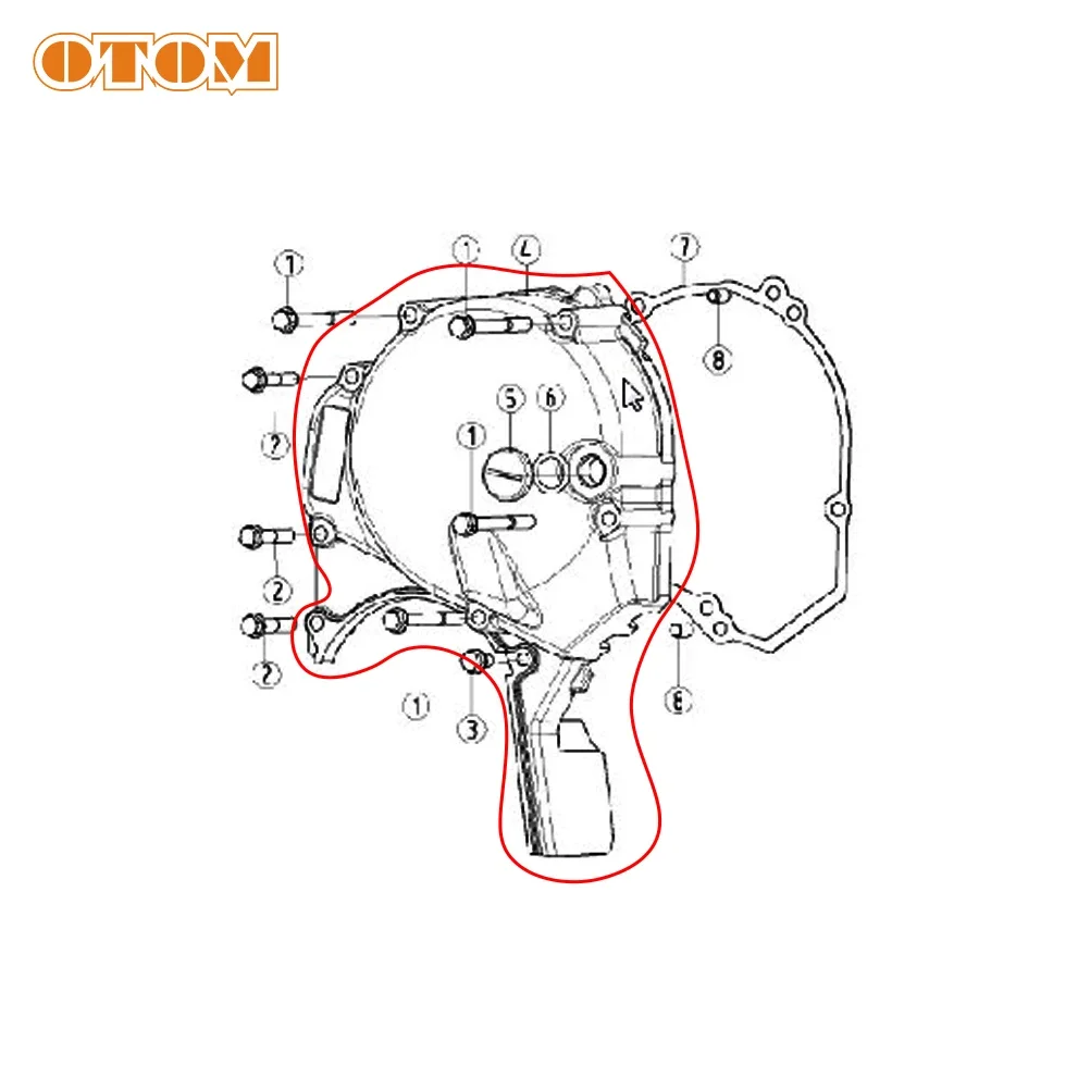OTOM Motorcycle Crankcase Ignition Cover For YAMAHA DT230 LONCIN MT250 2 Stroke Engine Dirt Bike Aluminum Magneto Cover