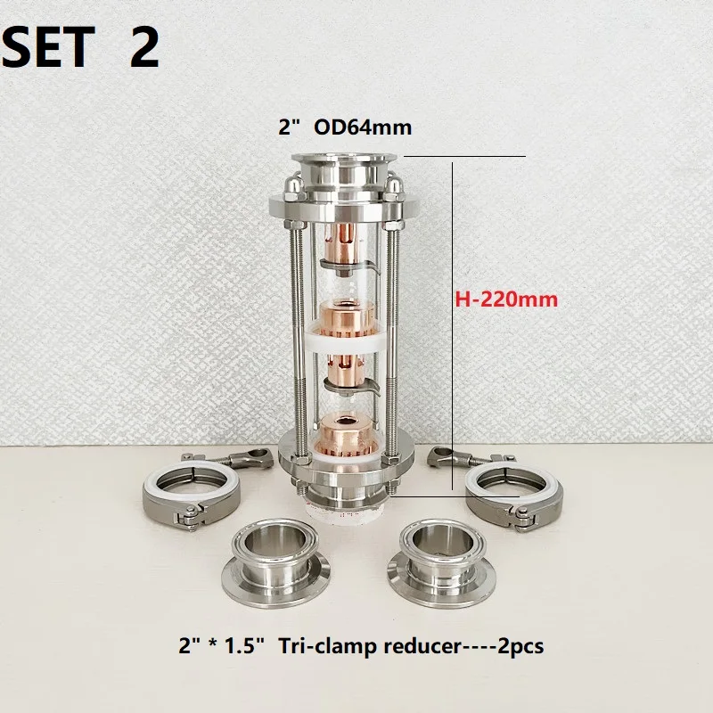 Imagem -03 - Coluna de Lente de Destilação com Cobre Bubble Tri-clamp Sight Glass União para Homebrew tipo Pisos Ss304 Novo