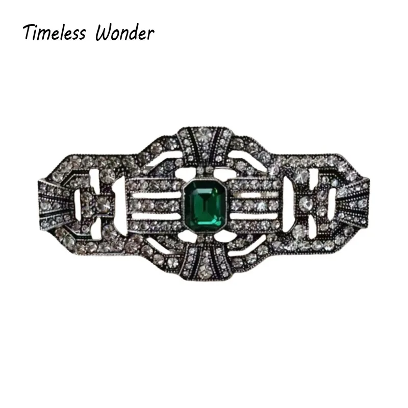 Timeless Wonder Fancy Zircon Geo Brooch Pins for Women Designer Jewelry Runway Rare Luxury Gift Vintage Art Deco 5381