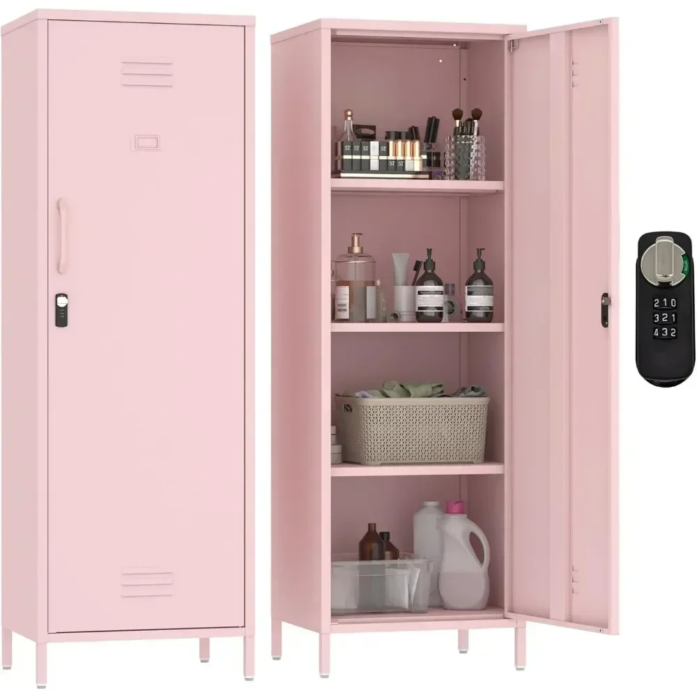 

YQXH Metal Storage Locker with Digital Lock Steel File Cabinet with 3 Shelves 59.06-inch high for School, Bedroom