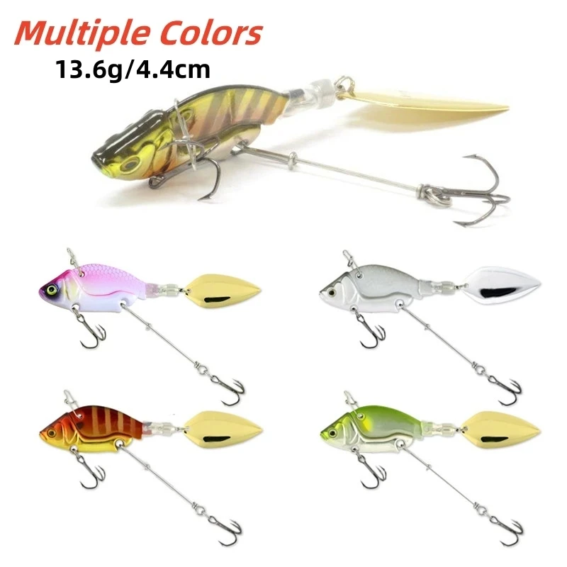 Sinking Metal VIB Vibration Bait Spinner Spoon Fishing Lures 13.6g 4.4cm Jigs Trout Winter Fishing Hard Baits Tackle Pesca