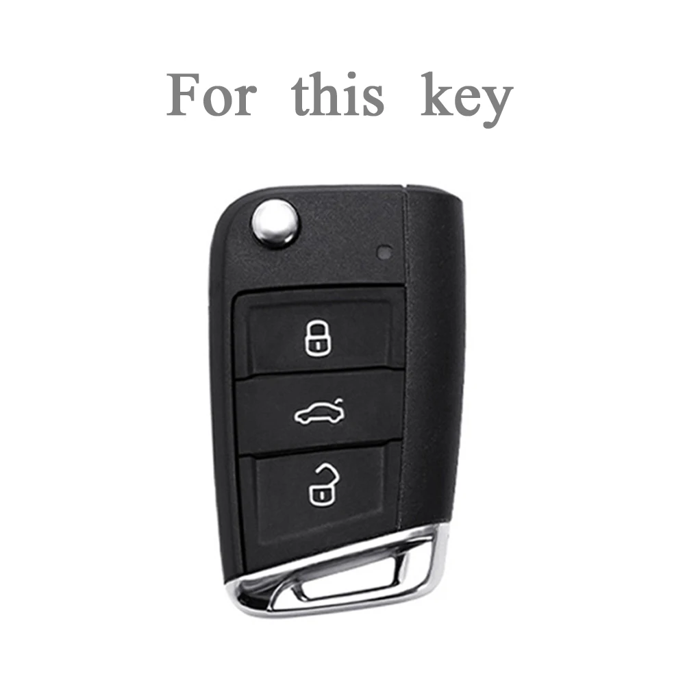 TPU Car Flip Key Case Cover for VW Volkswagen Golf 7 MK7 Tiguan MK2 for Seat Ateca Leon FR Ibiza Skoda Octavia Kodiaq Shell Fob