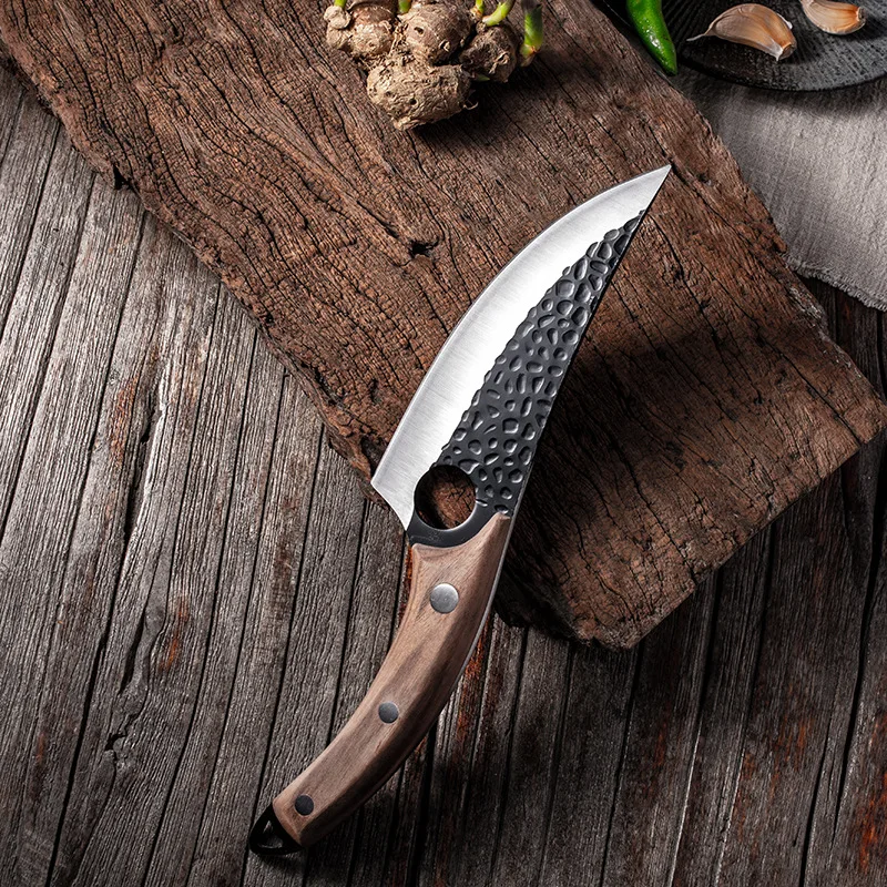 WILDMOK Multipurpose Meat Cleaver Knife, 5Cr15Mov Stainless Steel Handmade Boning Knife