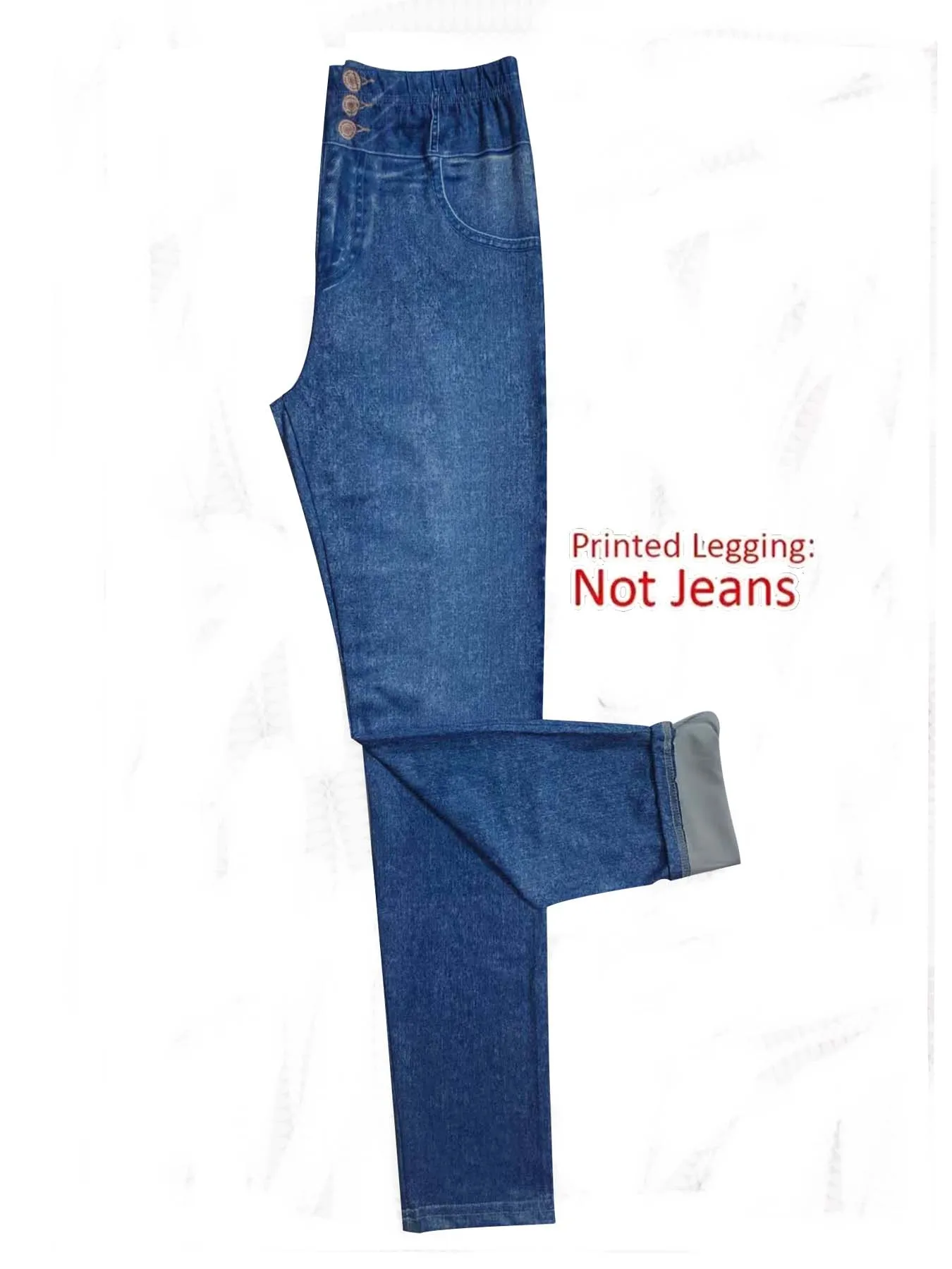 【Non-Denim】Women's Faux Denim Print Leggings, Sports Casual Skinny Pants, Thin Soft Skin-Friendly Yoga Pants, All-Season Long Pa view 6