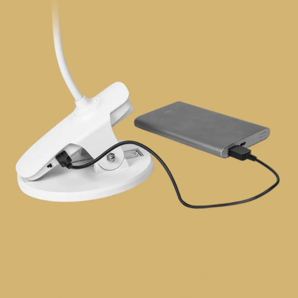 

1pc Led Eye-Caring Desk Lamp Gooseneck Touch Control Bedside Light Foldable Study Lamp 6W White For Office Bedroom School