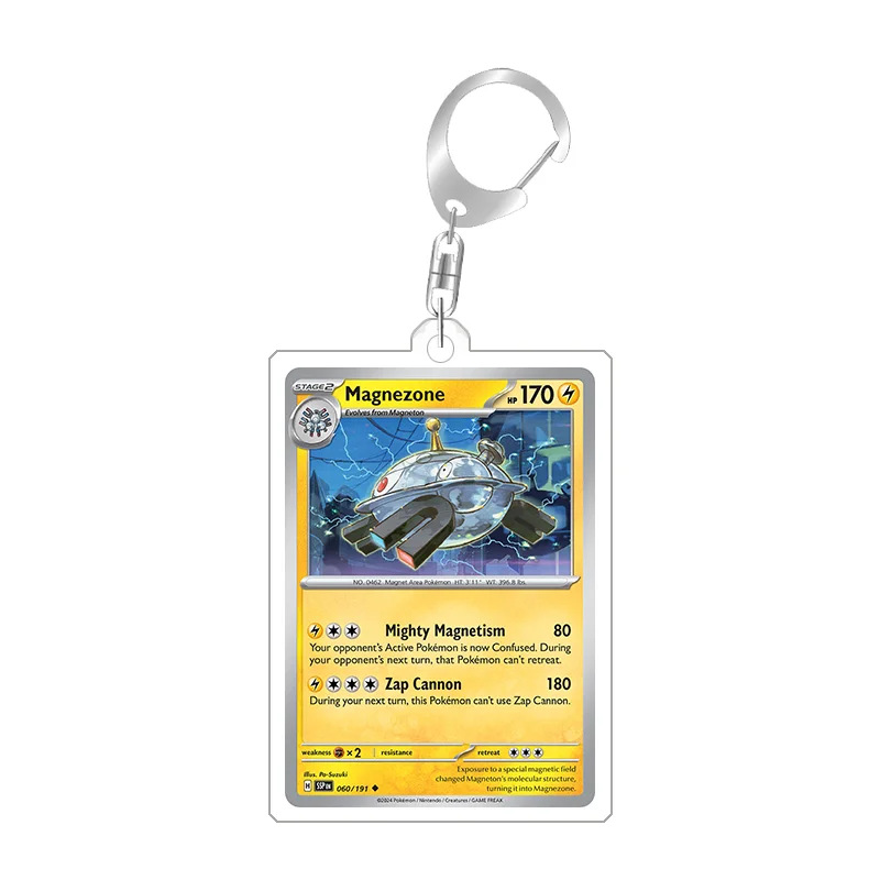 For Pokemon Elf Qikchu Magneton Tapu Koko Magnemite Togepi Acrylic Original Selfmade Cartoon Anime Keychain Pendant Toy Gift 5cm