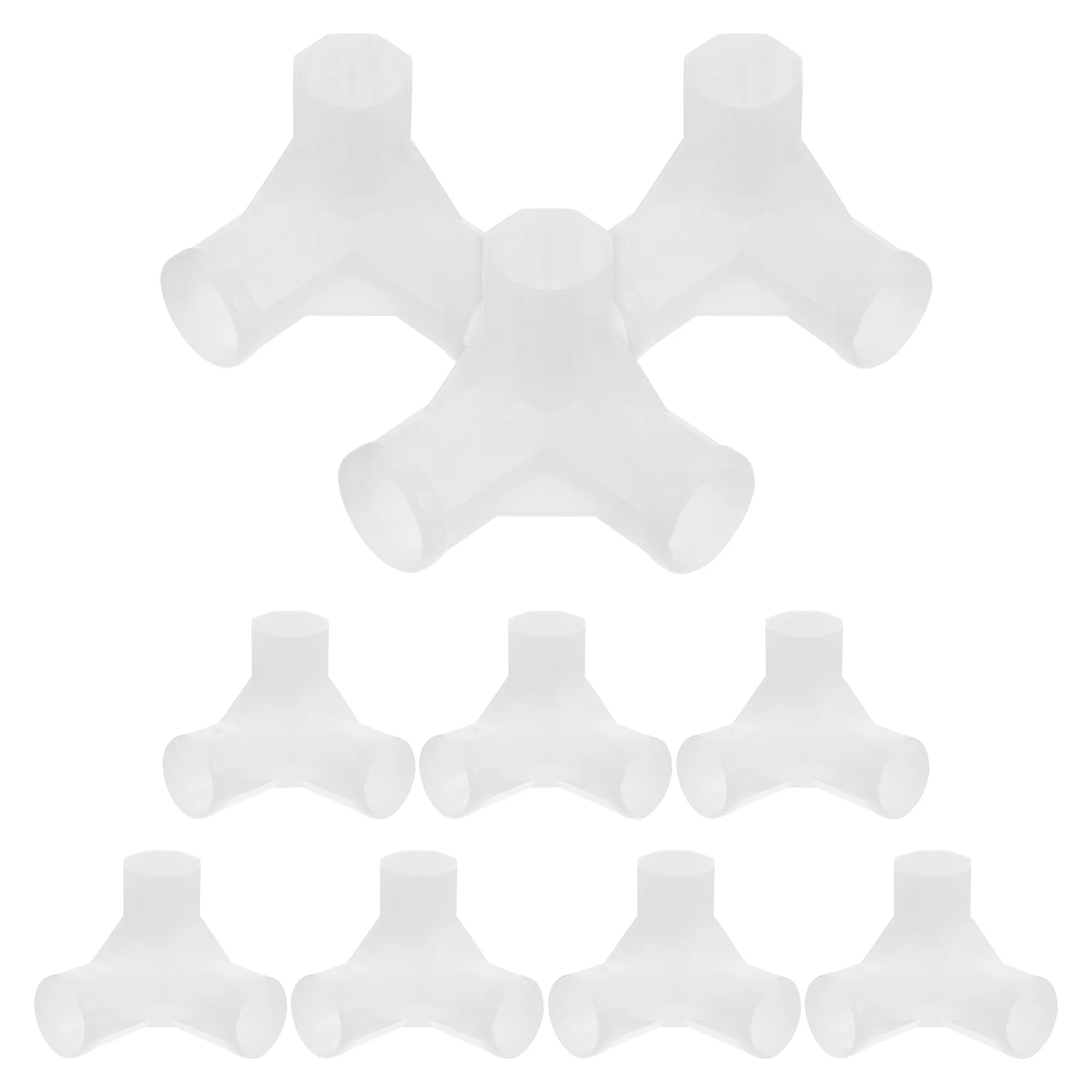 

10Pcs Adjustable Closet Rod Connector Piece 3-Way Plastic Tee Fitting for Dryer Shoe Rack Wardrobe Cabinet