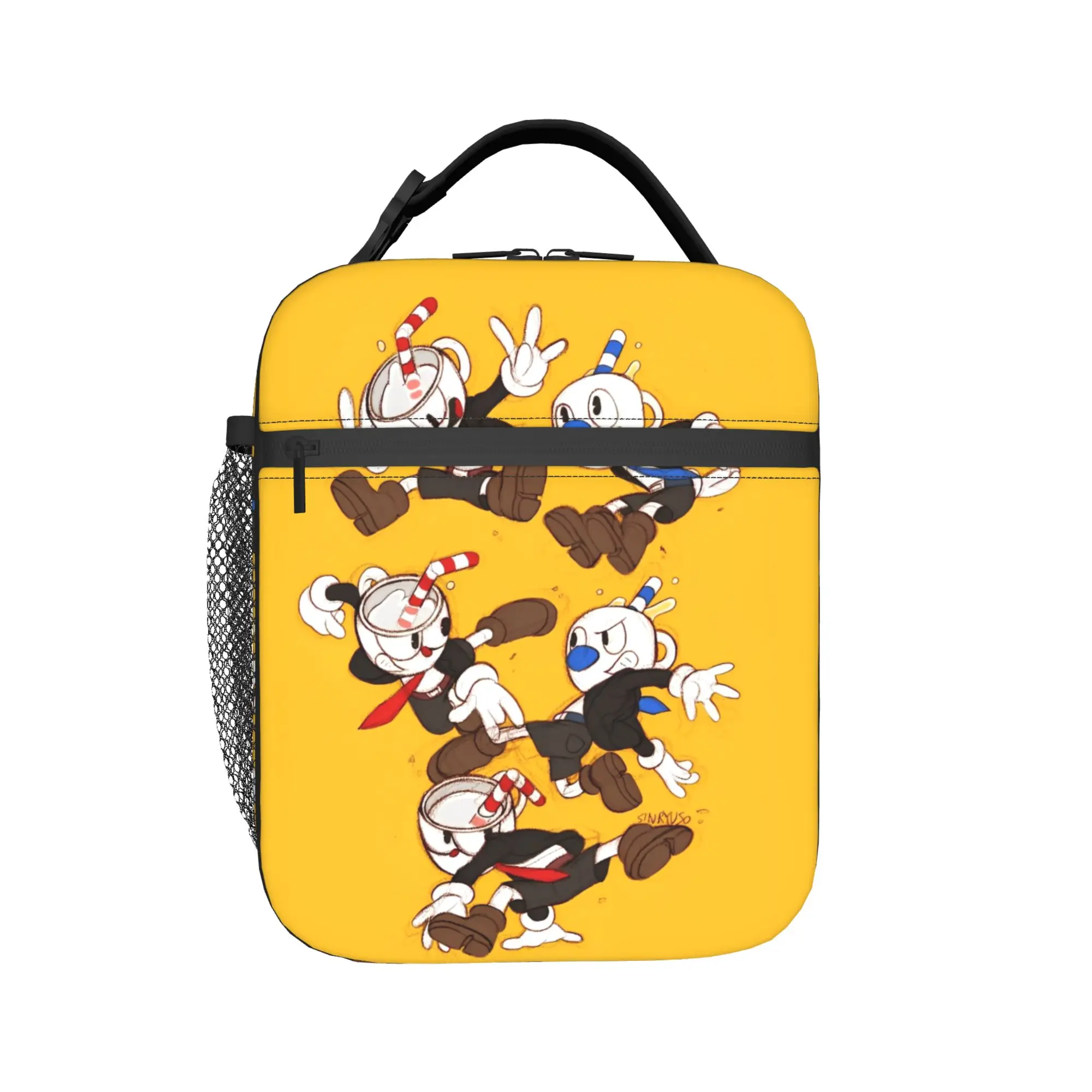 The Cupheads Insulated Lunch Bag High Capacity Video Game Lunch Container Thermal Bag Tote Lunch Box College  Picnic Men Women