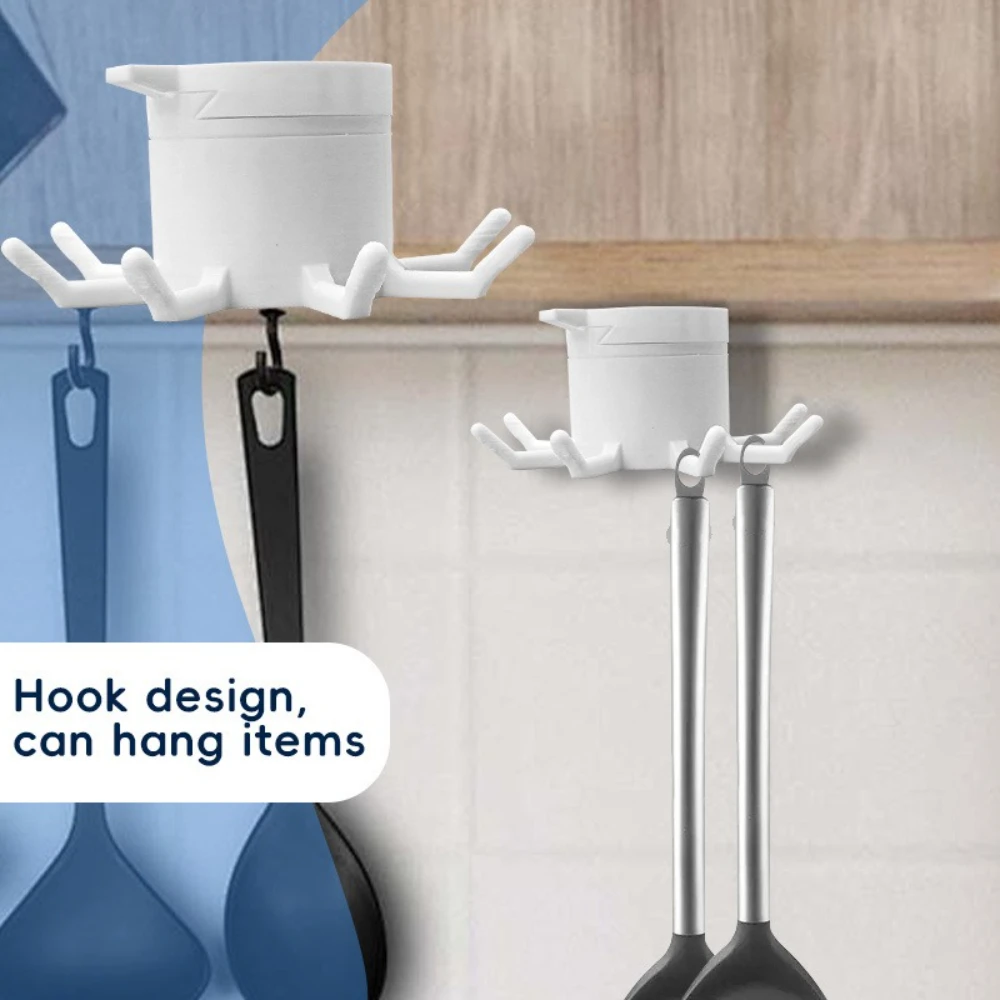 

New Creative Storage Holders Rack Practical for Kitchen Utensils Spoon Storage Hook Rotated Save Space Wall Storage Racks