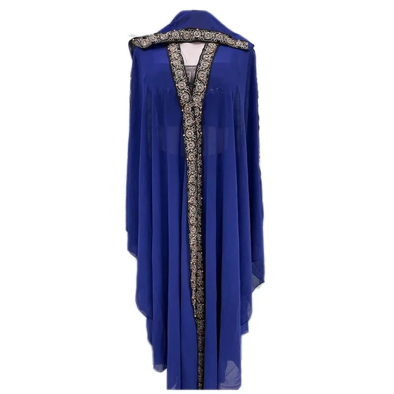 

Abaya Morocco Kaftan Dubai Hooded Maxi Dress Bat Sleeve Farasha Kaftan Muslim Women African Open Kimono Boubou Evening Long Gown