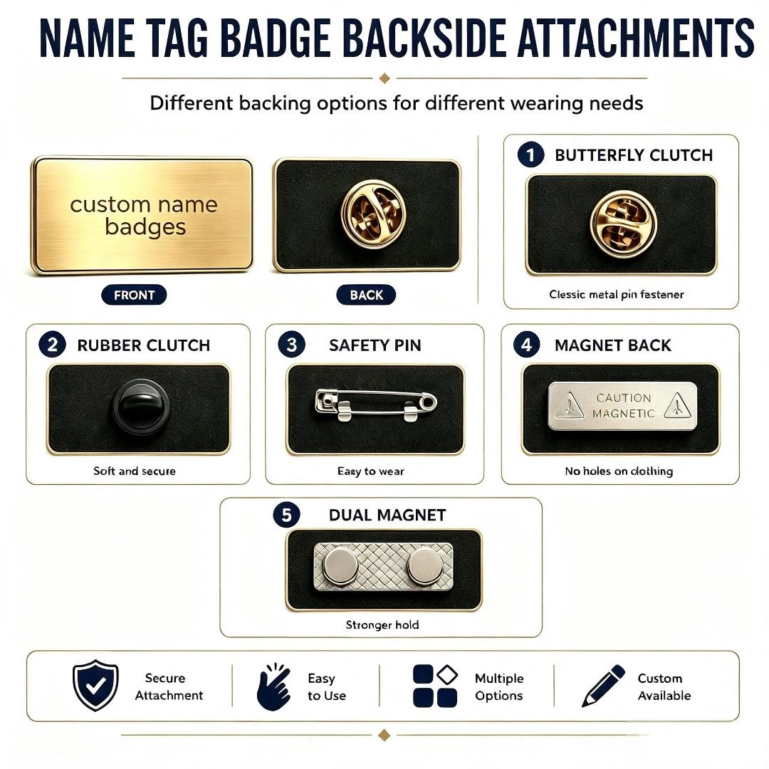Custom Personalized Magnetic Metal Name Tags Multi Tone Brushed Zinc Alloy Laser Engraved Employee