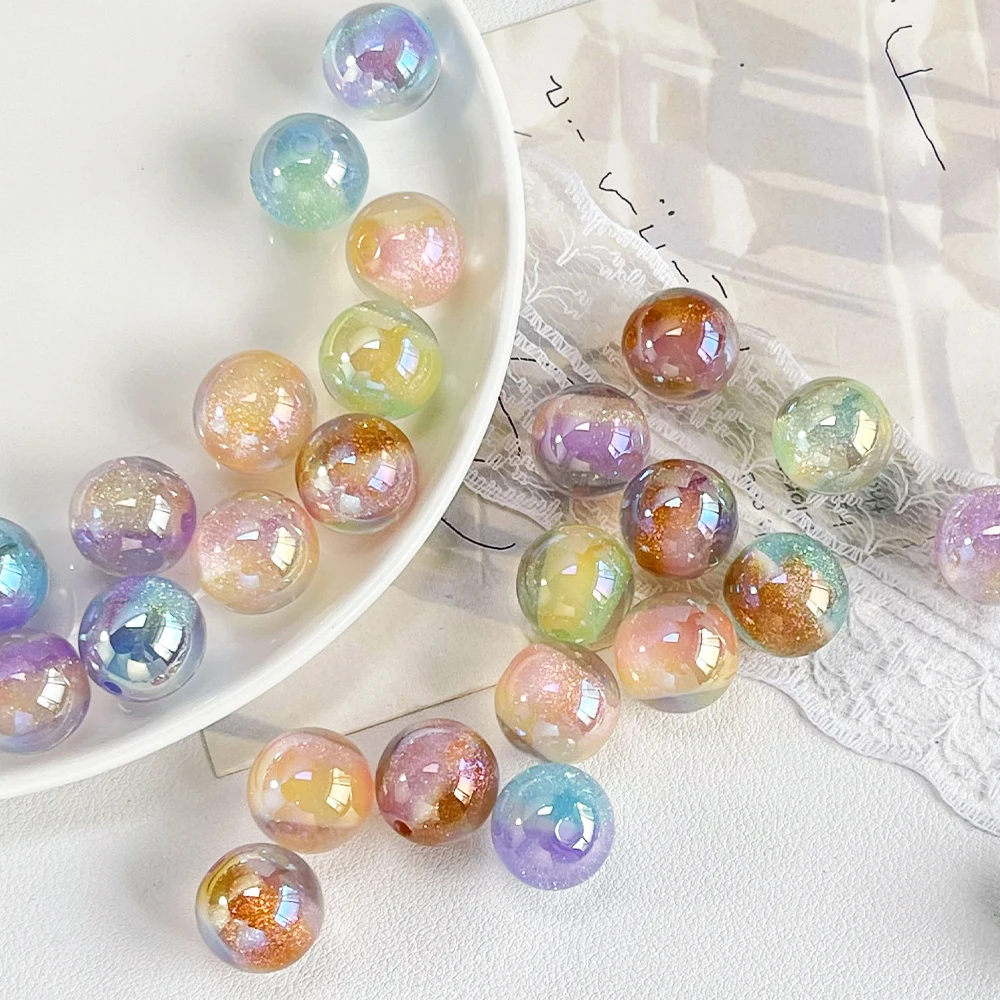 

Cordial Design 100Pcs 16*16MM DIY Beads/Round Shape/Aurora Effect Beads/Glitter Powder/Jewelry Findings & Components #18825