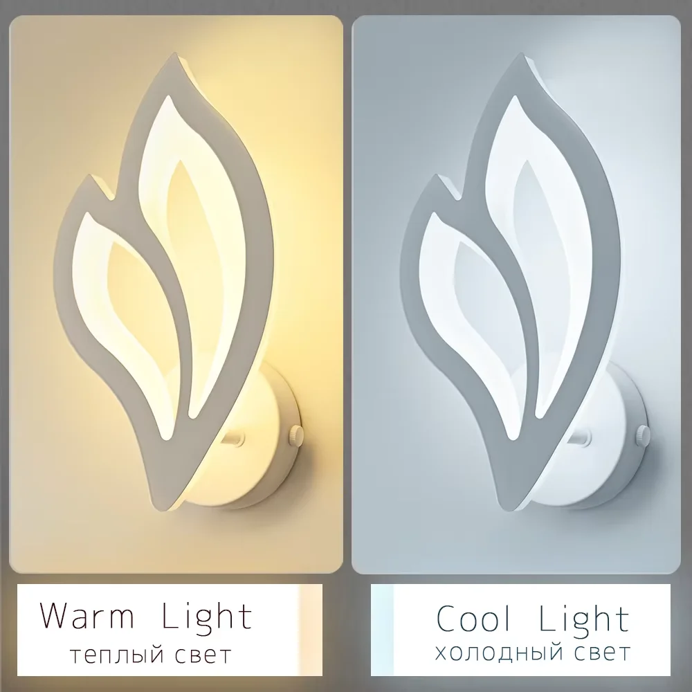 Home LED Wall Lamp Creative Leaf Shape Bedside Lighting Wall Lamp for Corridor Bedroom Cabinet Home Decorations Items Lights view 3