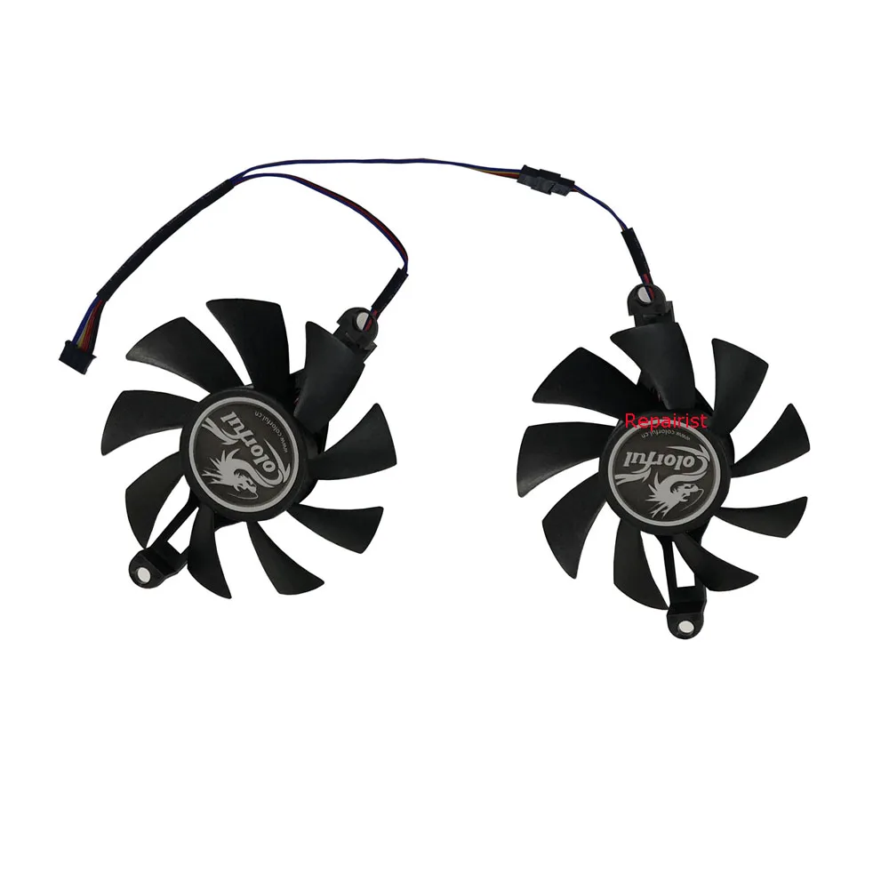 2Pcs/Set,75MM Diameter,88mm Mounting Holes Pitch,Graphics Video Card Fan,For VEINEDA GTX 1060 gtx1060 6GB 192Bit GDDR5