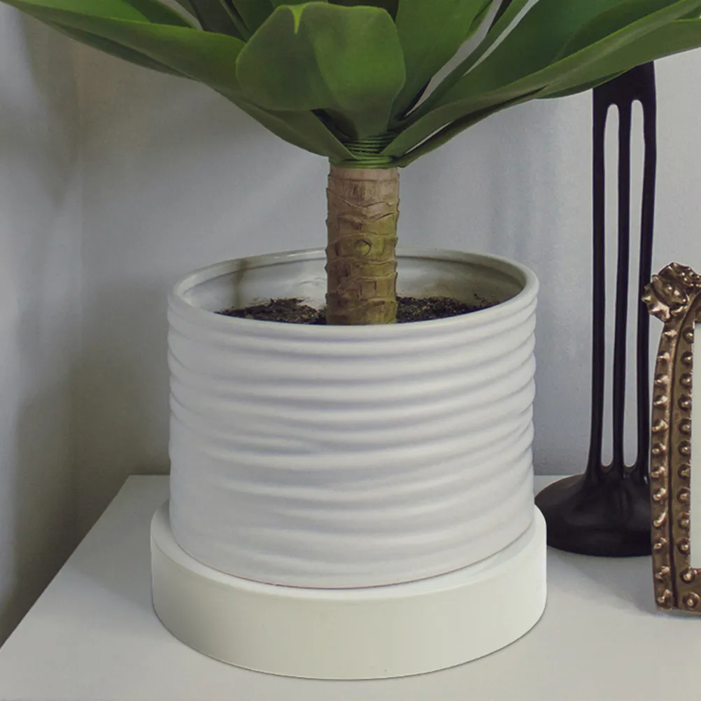 Round Rolling Plant Tray with Wheels Sturdy Planter Saucer for Potted Plants Keeps Floors Clean Prevents Leaks Use in Living