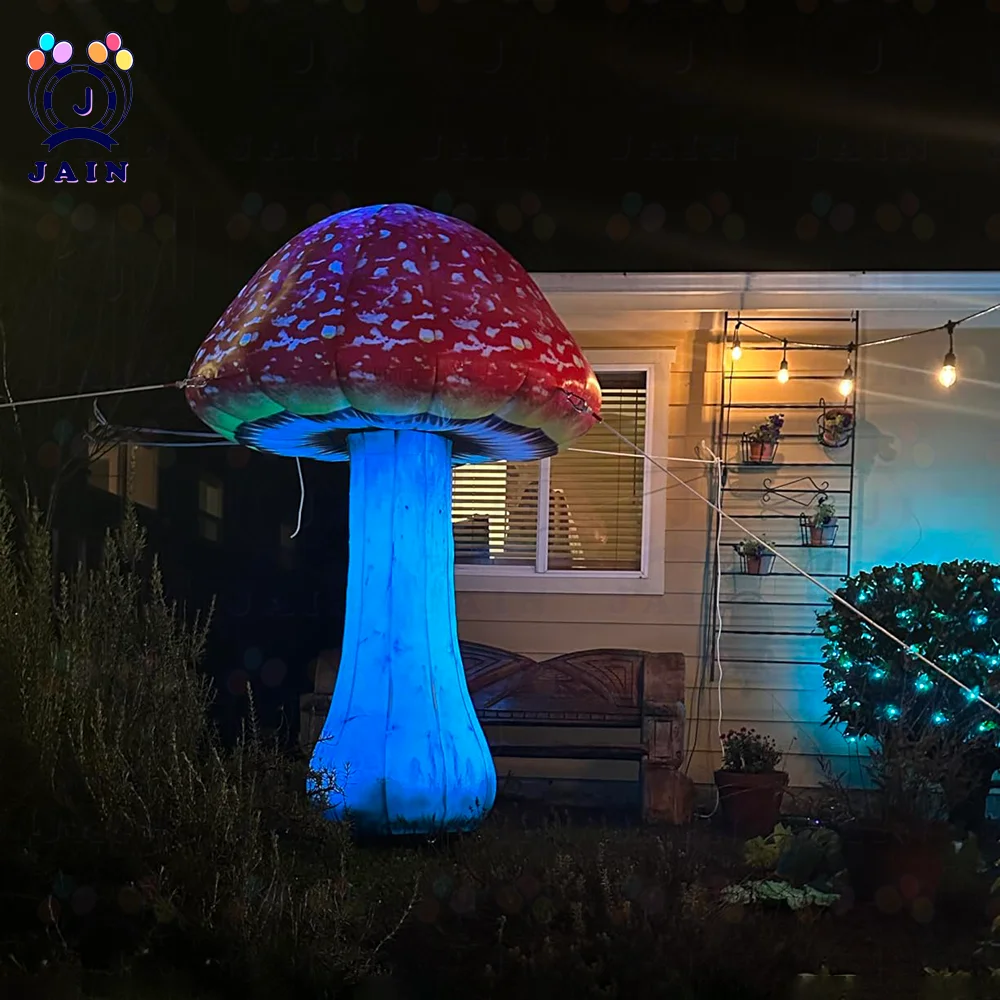 Giant Inflatable Mushroom with Light and Blower for Outside, Christmas Party Stage, Event Decorations, New Product, 10-13FT