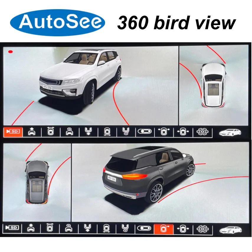 suit original OEM monitor 2022 for Geely Atlas 360° camera 3D bird eye Panoramic view Front rear side Surround parking reverse