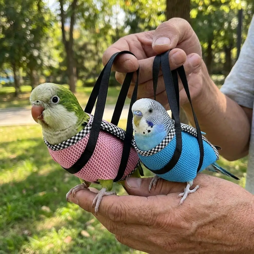 Breathable Mesh Parrot Hand Carrier Bag Windproof Comfortable Bird Vest Travel Bag Portable Soft Fabric Parrot Anti Escape Vest