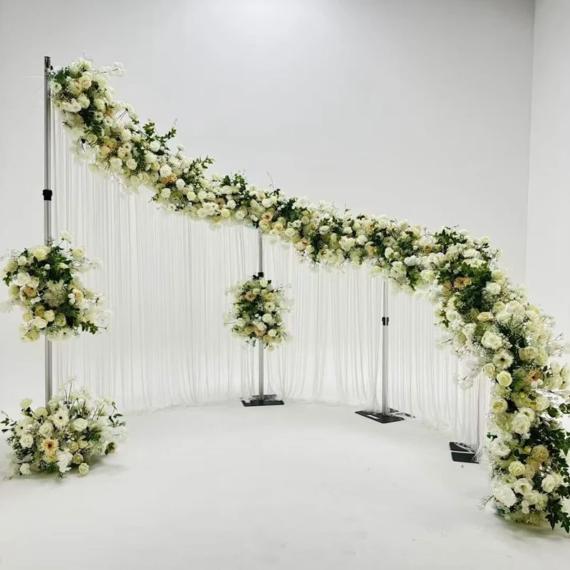 Luckygoods BJ250035-1 New Curved Aluminum Alloy Arch Stand Circle Backdrop Display Stand for Wedding Event Party Flower