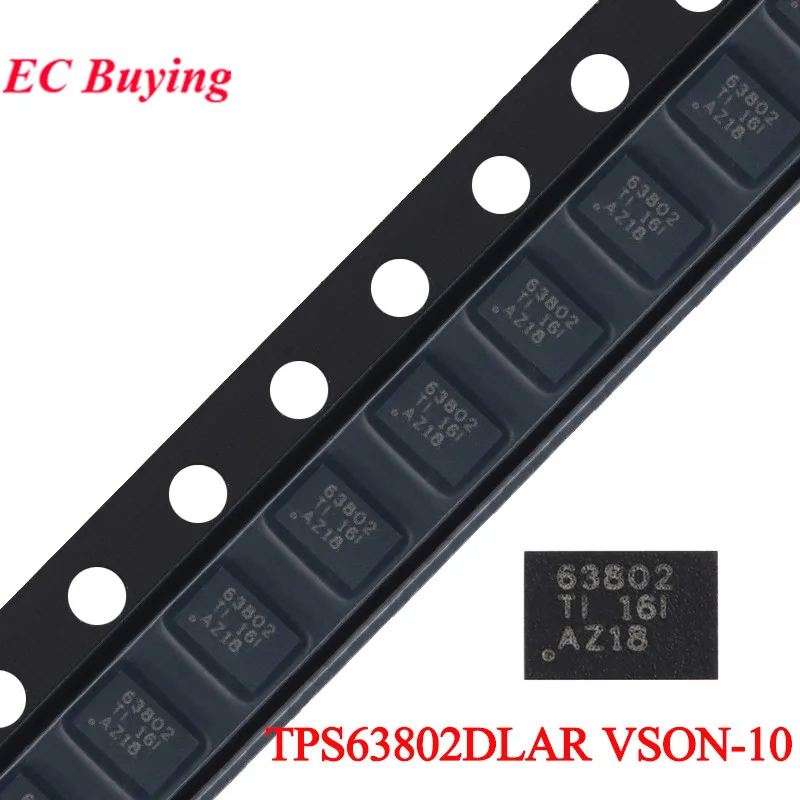 5pcs/1pc TPS63802 63802 TPS63802DLAR VSON-10 2A High Efficiency Low IQ Buck/Boost Converter Chip IC Integrated Circuit