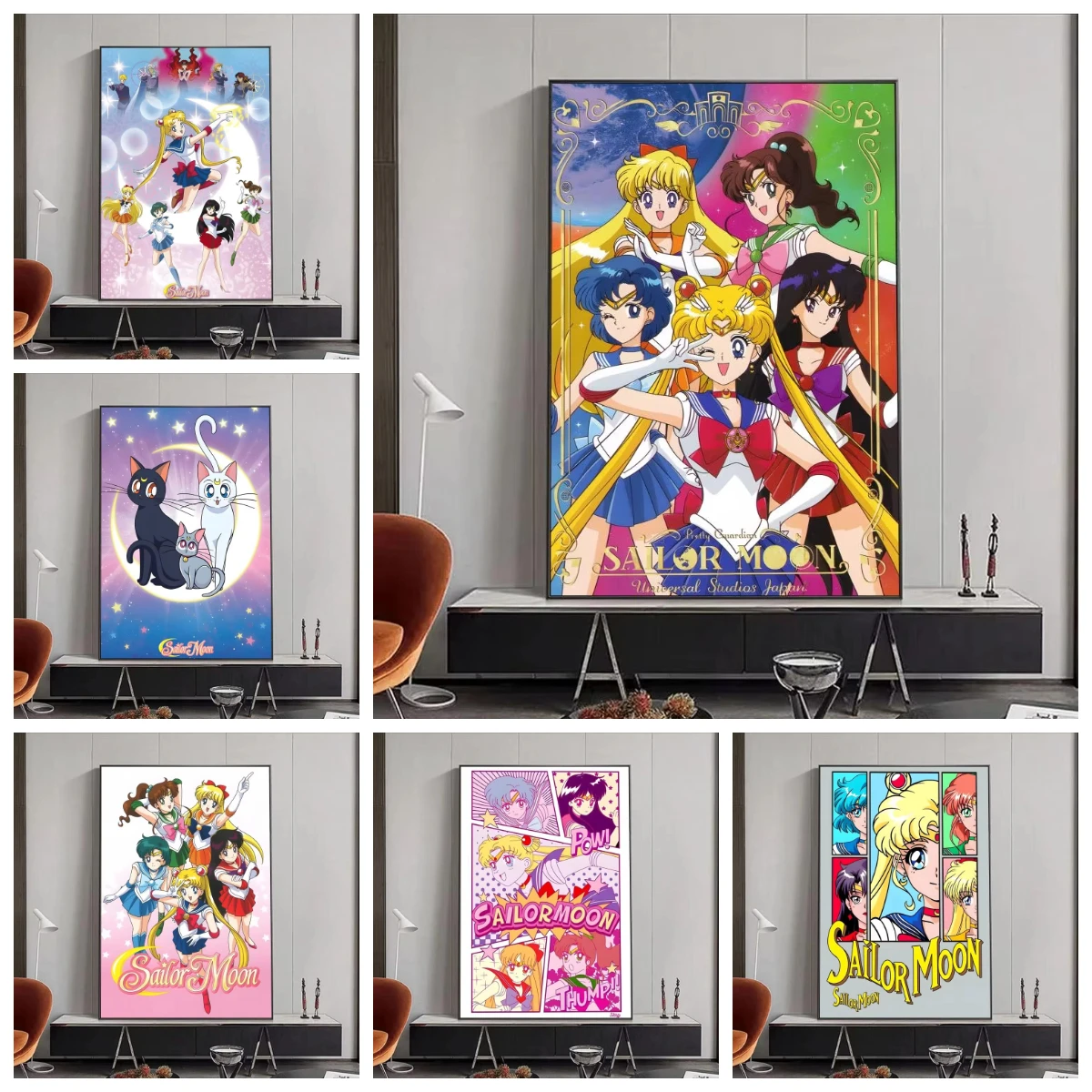 Anime Cartoon S-Sailor M-Moon Jigsaw Puzzles 500/1000/1200/2000PCS Wall Decor for Living Room Bedroom Perfect Gift No Frame