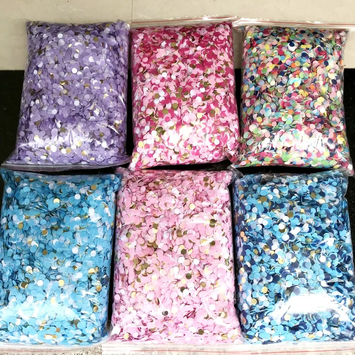 Kertas konfeti bentuk bundar 1KG kertas ScrapsSprinkling kecil kembang api kotak hadiah meriam mengisi bahan kertas warna Scraps