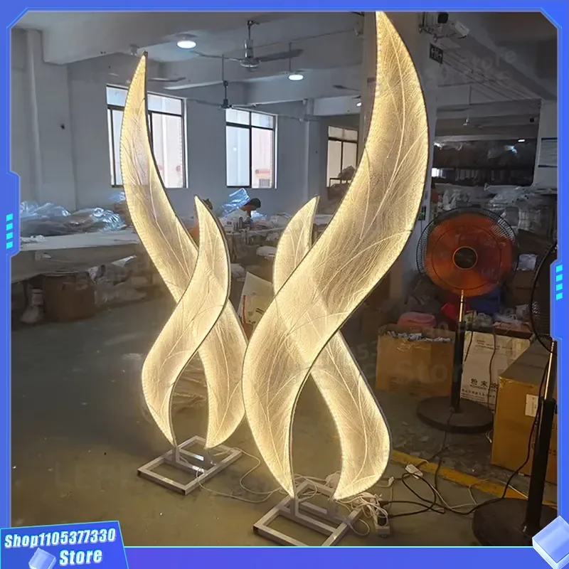 S Shaped LED Arch Frame Metal Organza Background Wedding Walkway Light Road Lead Wave Event Stage Decoration Props Metal S