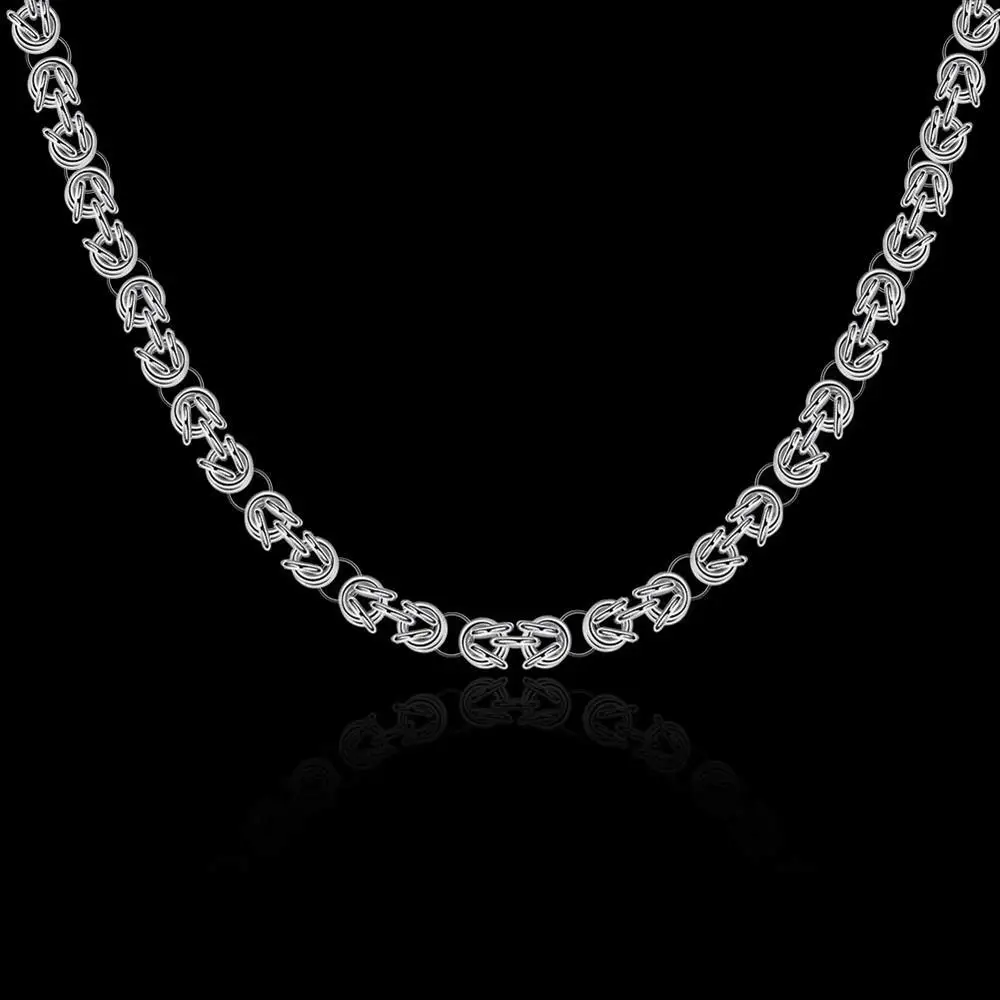 Hot Fashion 925 Sterling Silver Dragon Bone Chain Necklaces Charm Jewelry 20 Inches Men'S Necklace Party Christmas Gifts
