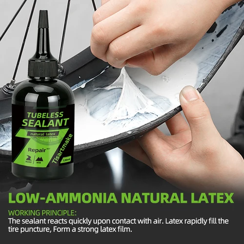 Imagen 2 del producto Sellador de neumáticos sin cámara para bicicleta de montaña, Kits de reparación de neumáticos de bicicleta de carretera, pegamento líquido para reparación de pinchazos, accesorios para bicicleta, 120ml