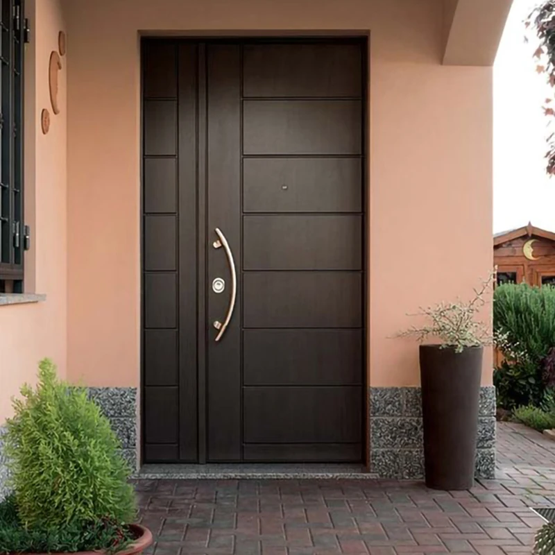 Customized New Front Security Big Modern Villa House Solid Wood Pivot Doors Exterior Waterproof Main Entrance