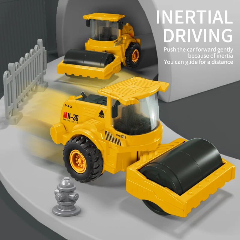 6 قطع من مجموعات ألعاب المركبات الهندسية - سيارات لعبة الأطفال ونماذج المركبات الهندسية - مركبة منزلق بالقصور الذاتي - عيد الميلاد #3