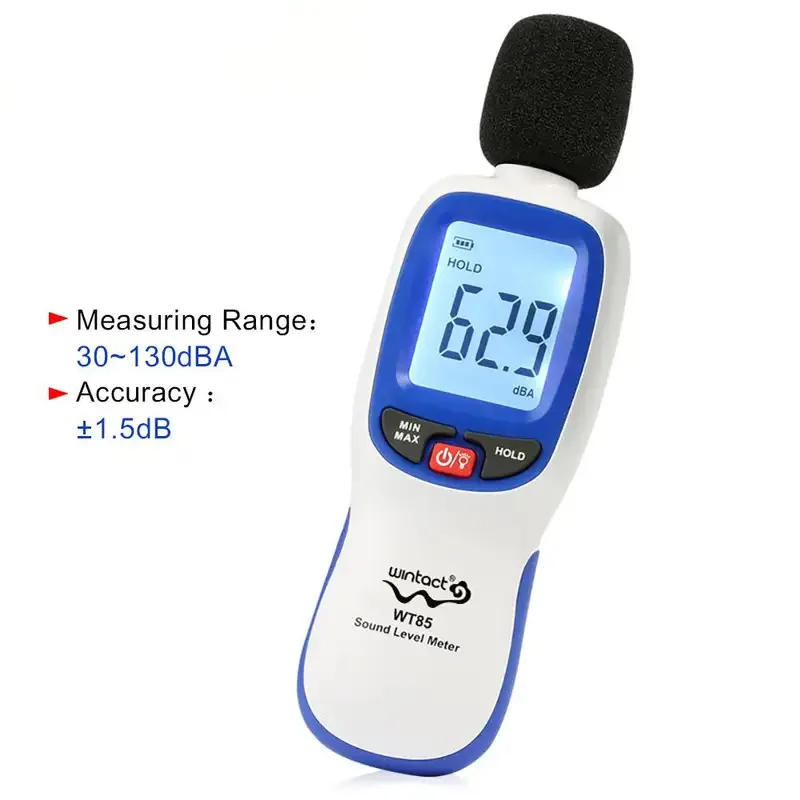 Professional Wireless Digital Noise Meter - Household Decibel Level Tester with LCD Backlight High Precision Data Hold Max/Min