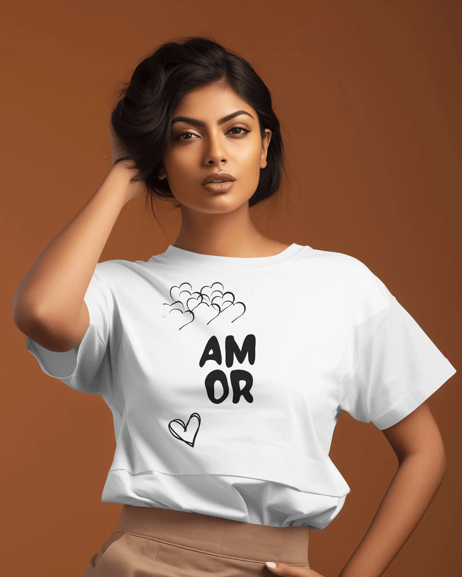 Camiseta de San Valentín español Amor Romantico regalo para ella Heartfelt Love HearT Amante vintage lavado Top para uso diario