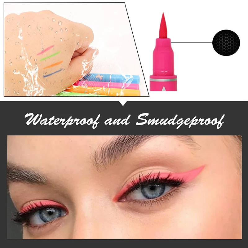 Kolorowy wodoodporny i olejoodporny eyeliner Makijaż sceniczny Niezwykle delikatnie malowany wodoodporny, nie rozmazujący Halloweenowy eyeliner z klejem