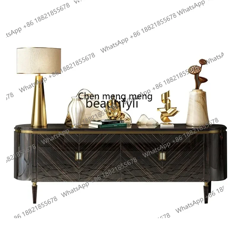 

D178 DY Classical Light Luxury Solid Wood TV Cabinet Coffee Table Combination Modern Minimalist Living Room Floor Cabinet Black