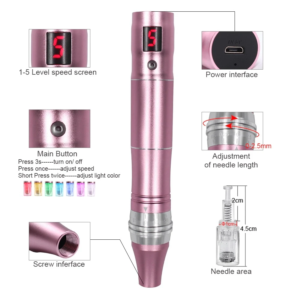 M7 Electric Dr. Pen Wireless Skincare Machine Tattoo Micro Needle Beauty Care Facial Tools Beauty Equipment