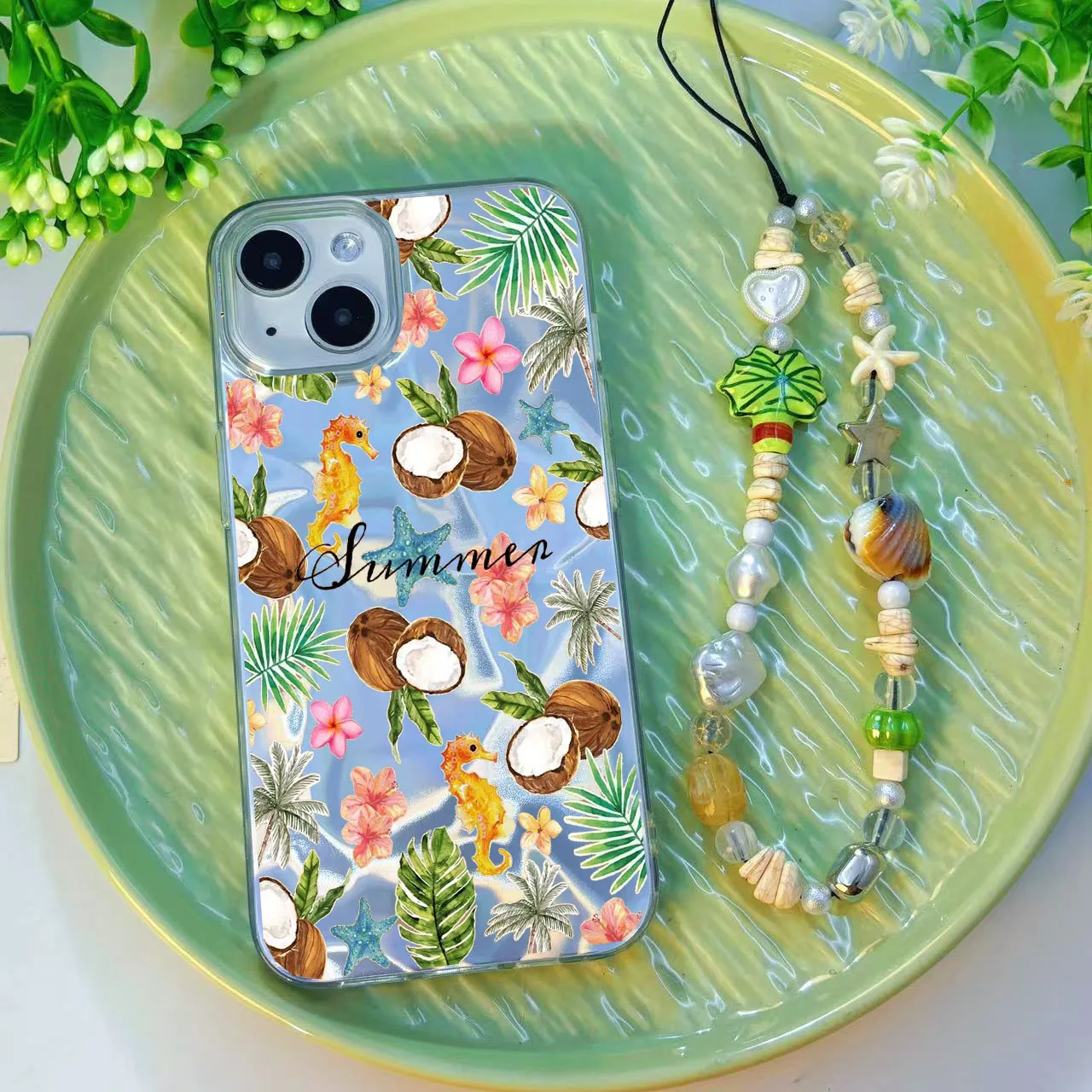 شجرة جوز الهند شاطئ أوراق النخيل سلسلة الحال بالنسبة Realme 14 14T C75X C65S C61 C75 13 12 10 6 5 Pro C63 نوت 60 50 GT ماستر C35 C53 C3
