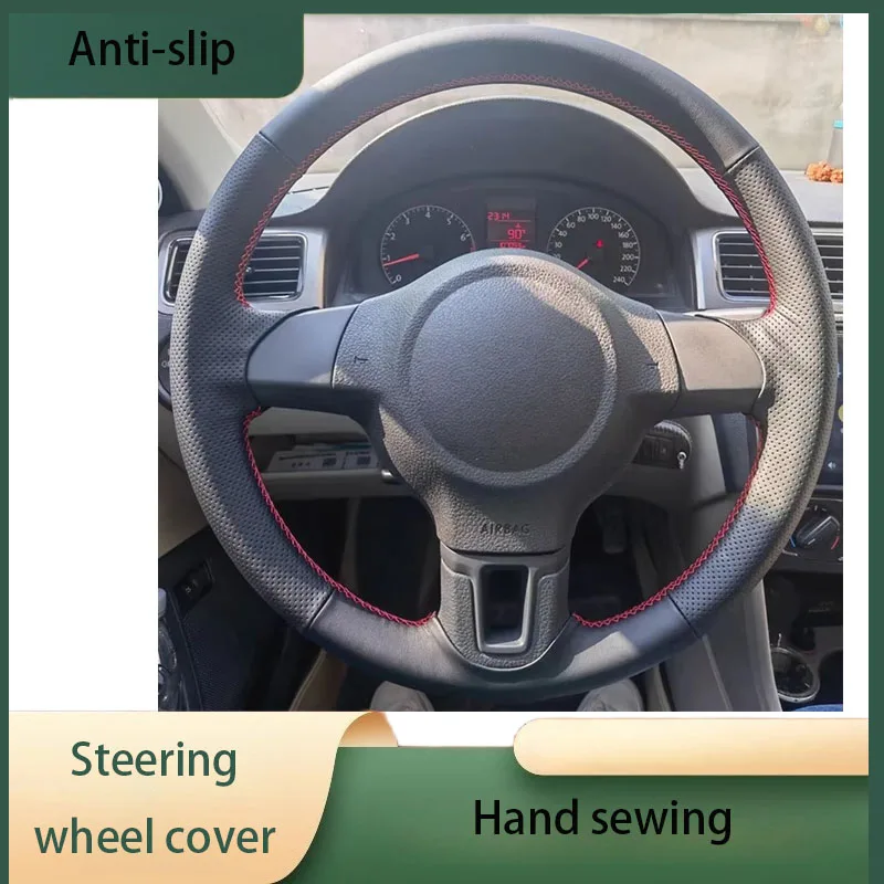 

Custom Hand Sewing Steering Wheel Cover Wear Resistant and Non-slip For VW Golf 6 Mk6 Polo Sagitar Bora Santana Jetta Breathable