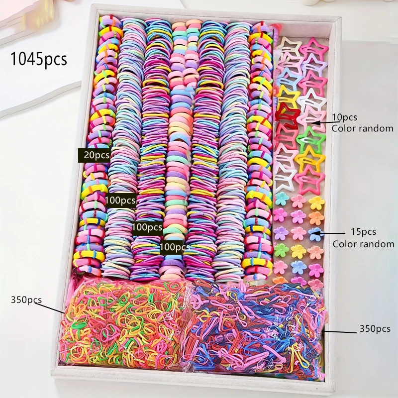 مجموعة عصابات رأس متعددة الألوان تتضمن مشابك مختلفة وحبال شعر بسيطة وأغطية رأس زهرية مناسبة لتسريحات الشعر اليومية للفتيات #6