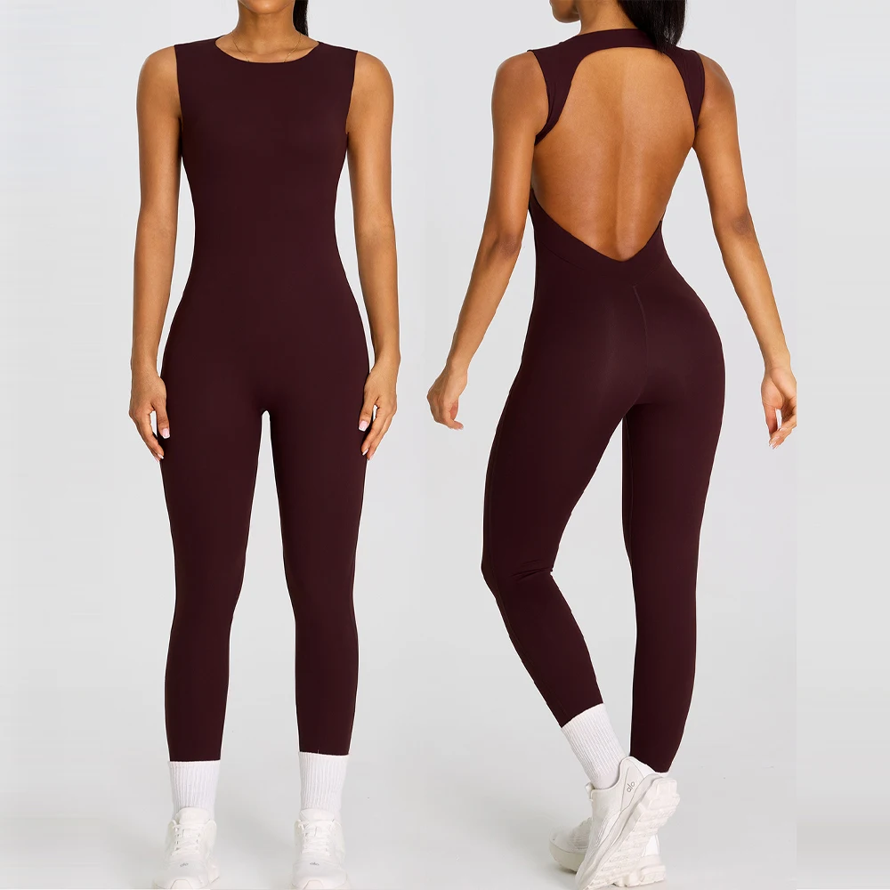 Sleeveless Hollow Backless Sport Bodycon Jumpsuits Women One Piece Outfit Gym Workout Clothes Yoga Fitness Overalls Sexy Monkeys