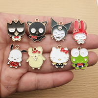 10pcs Cartoon Charm for Jewelry Making Diy Accessories Earring Keychain Bracelet Pendant Craft Alloy Metal Gold Plated
