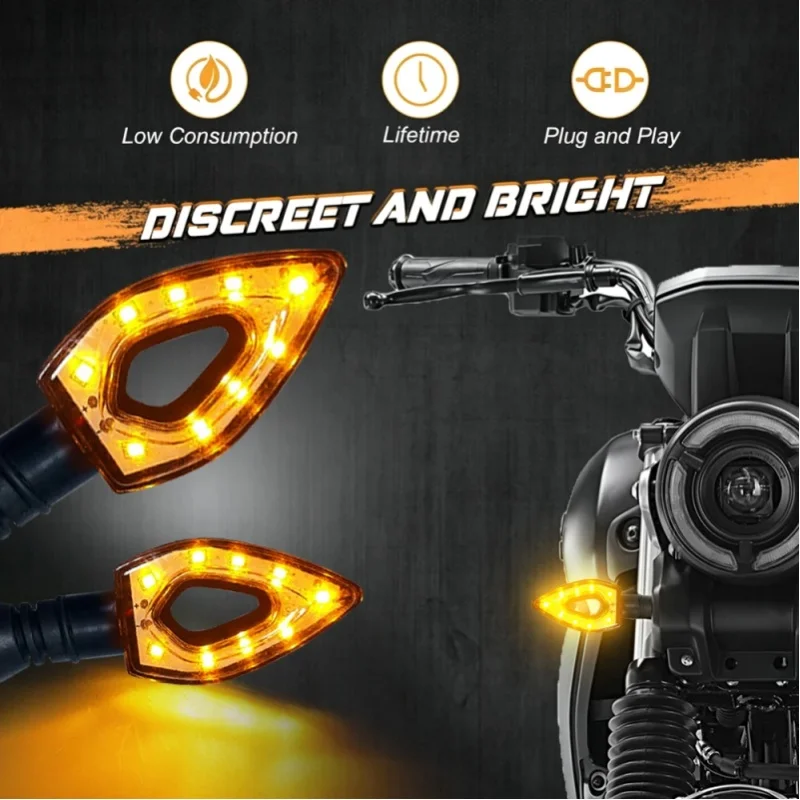 AliExpress NONE 4Pcs Motorcycle Turn Signals, Flowing Turn Signal Light LED Turn Signal Indicator 12V Amber Light Blinker for Moto Electric Bike